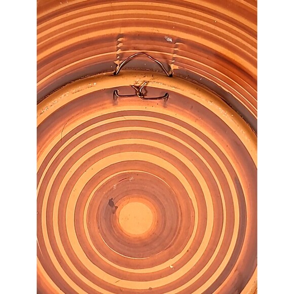 Handmade & Painted Art Pottery Hanging Dish Plate Abstract Contemporary - Picture 14 of 16